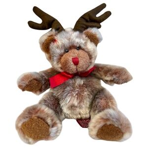 Tri Russ Reindeer Bear Plush Stuffed Animal  8 1/2"